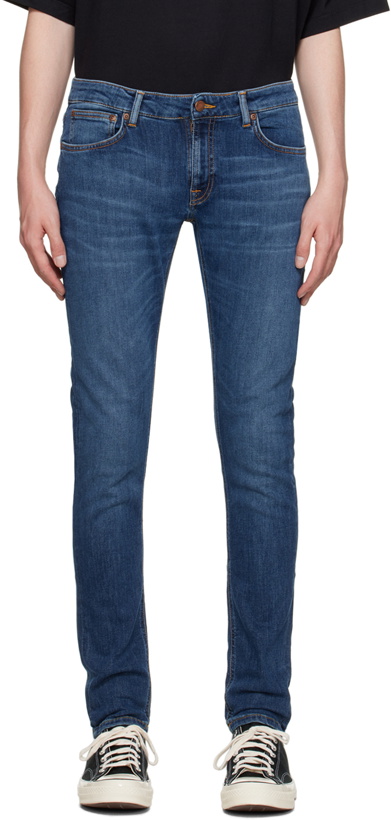 Photo: Nudie Jeans Navy Skinny Lin Jeans