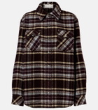 God's True Cashmere Plaid cashmere shirt with emeralds