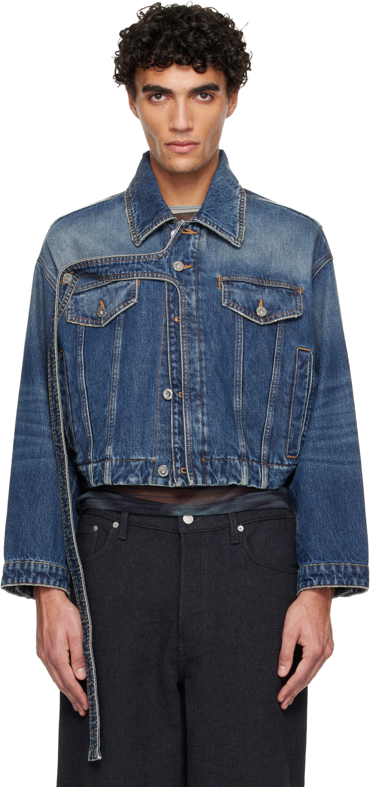 ジャケット・アウター jean paul gaultier Black denim jacket Black Oversized Strap Denim Jacket by Jean Paul Gaultier on Sale