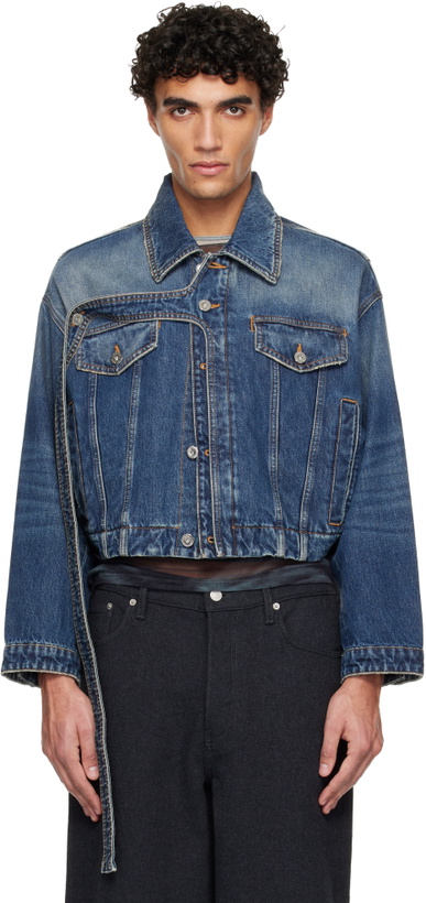 Photo: Jean Paul Gaultier Blue Oversized Strap Denim Jacket