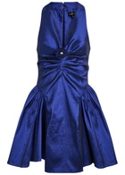 Sister Jane Marylin Ruched Taffeta Mini Dress Blue