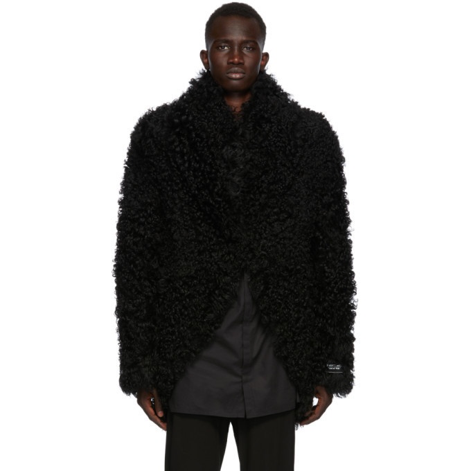 Photo: Ann Demeulemeester SSENSE Exclusive Reversible Black God of Wild Shearling Jacket