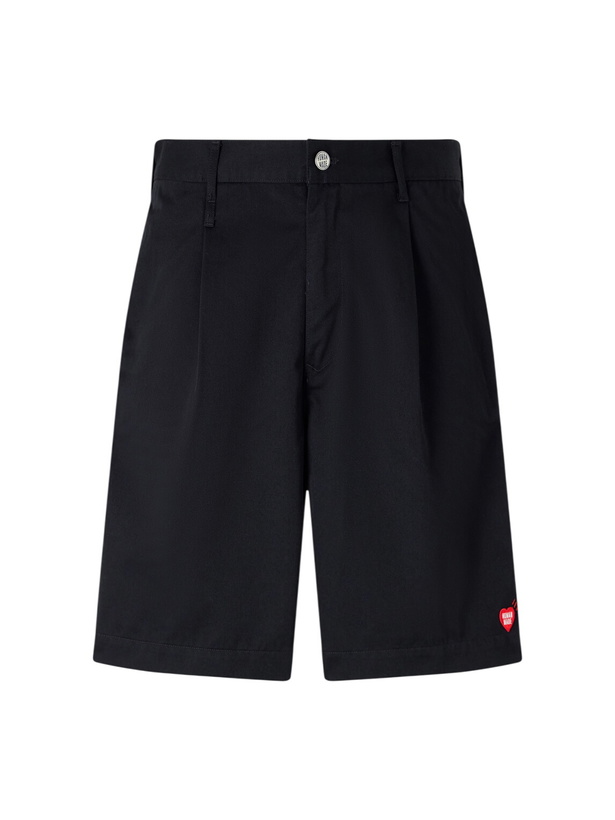 Photo: Human Made - Skater Straight-Leg Logo-Detailed Pleated Twill Shorts - Black