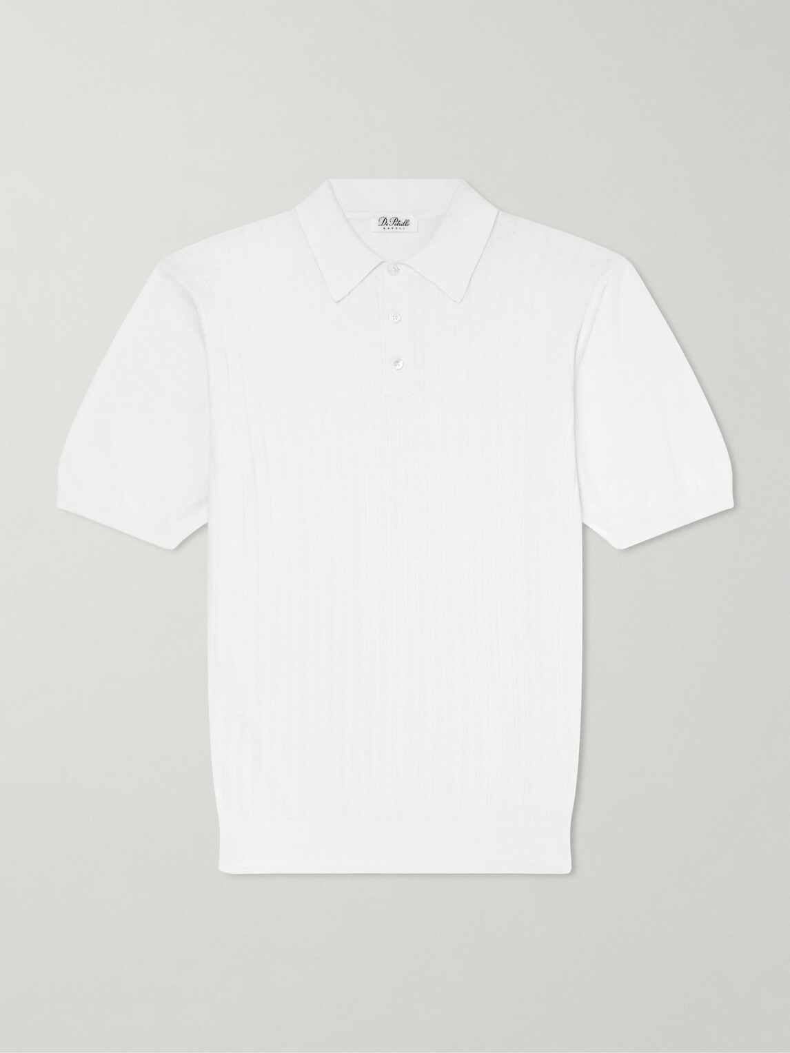 De Petrillo - Ribbed Cotton Polo Shirt - White