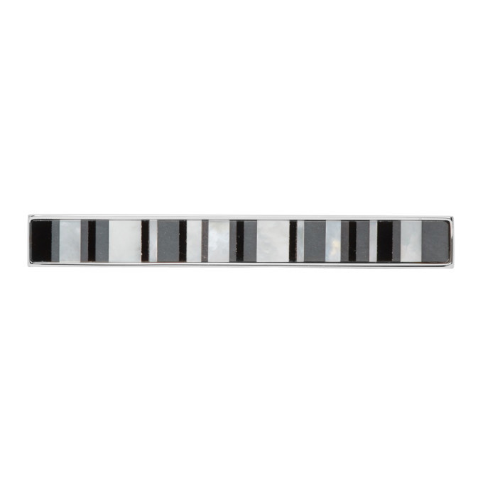 Photo: Paul Smith Silver and White Mother-Of-Pearl Tie Bar