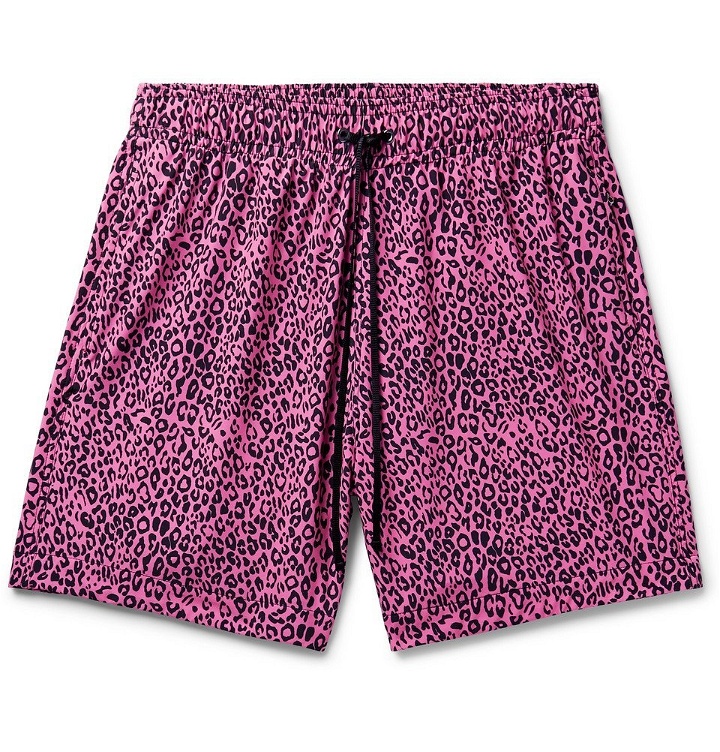 Photo: AMIRI - Wide-Leg Mid-Length Leopard-Print Swim Shorts - Men - Pink
