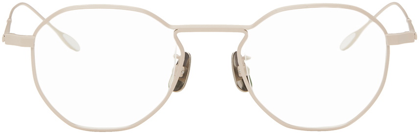 YUICHI TOYAMA. SSENSE Exclusive Beige Herbert Glasses