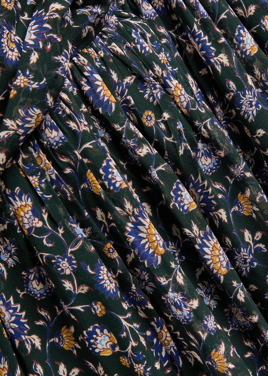 Veronica Beard Mick Floral-print Silk Maxi Dress Dark Green