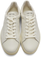 TOM FORD Off-White Grained Leather Warwick Sneakers