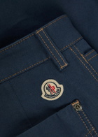 Moncler Wide-leg Cotton and Linen-blend Shorts Navy