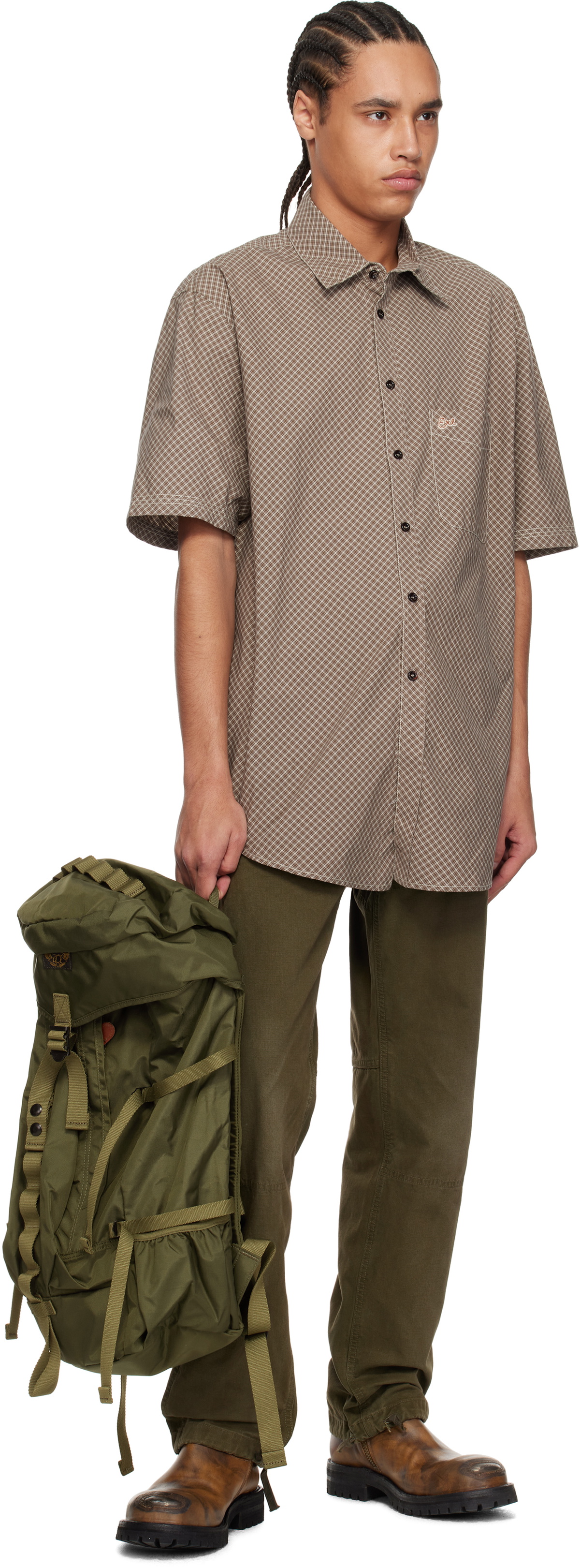 RRL Khaki Nylon Utility Backpack