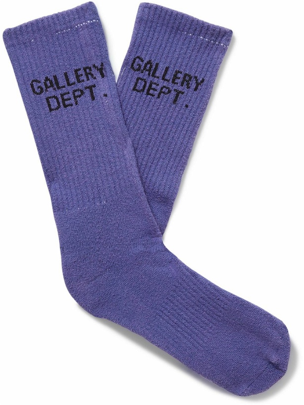 Photo: Gallery Dept. - Clean Logo-Jacquard Ribbed Cotton-Blend Socks