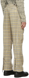 Kiko Kostadinov Yellow & Grey Check Harkman Trousers