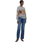 Stella McCartney Blue Crest-Embroidered Straight Jeans
