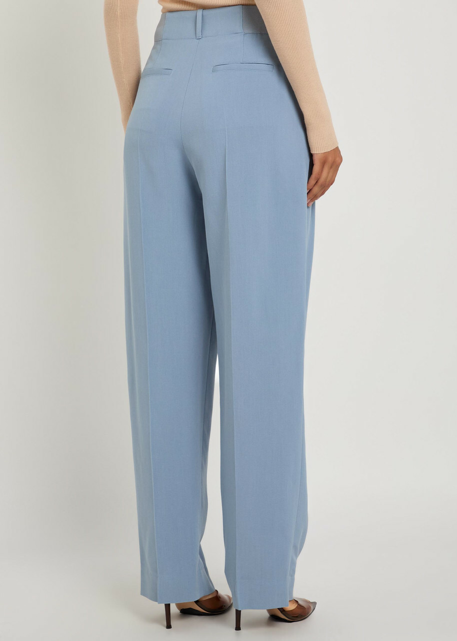 Victoria Beckham Pleated Tapered-leg Trousers Grey
