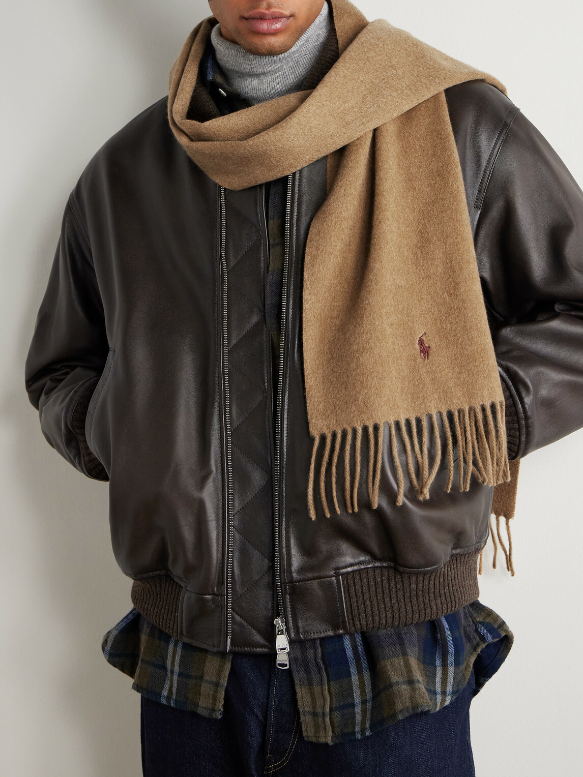 Polo Ralph Lauren - Fringed Logo-Embroidered Cashmere Scarf