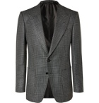 TOM FORD - Shelton Slim-Fit Prince of Wales Checked Wool, Mohair and Silk-Blend Blazer - Gray