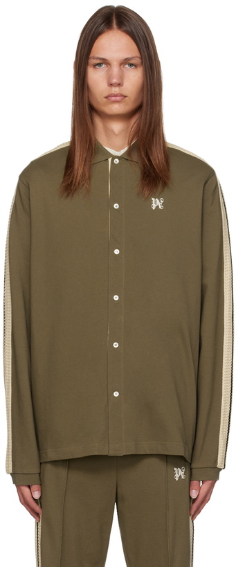 Photo: Palm Angels Taupe Monogram Shirt