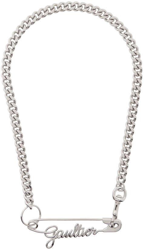 Photo: Jean Paul Gaultier Silver 'The Gaultier Safety Pin' Necklace