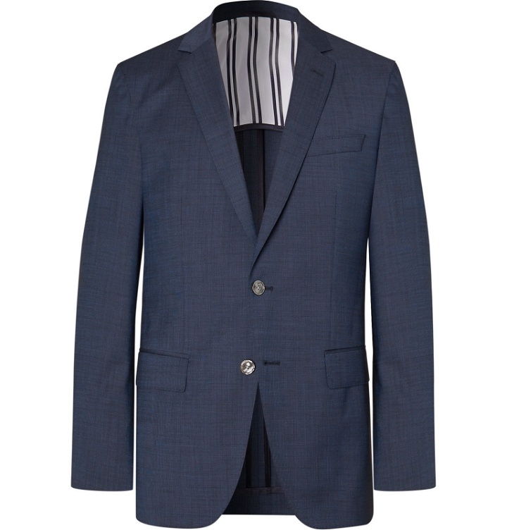 Photo: Hugo Boss - Navy Hartley Slim-Fit Unstructured Virgin Wool Suit Jacket - Blue