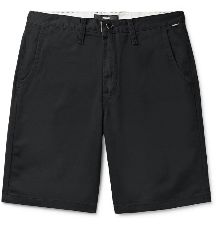 Photo: Vans - Slim-Fit Stretch Cotton-Blend Twill Shorts - Black