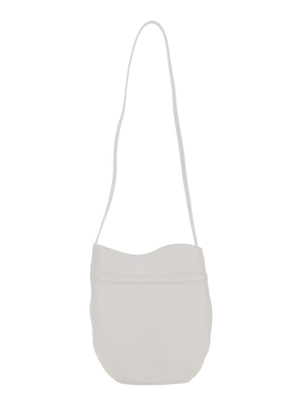 Little Liffner White Crossbody Bag With Single Shoulder Strap And Buckle Closure In Leather Woman