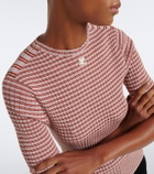 Courrèges Striped cotton-blend T-shirt