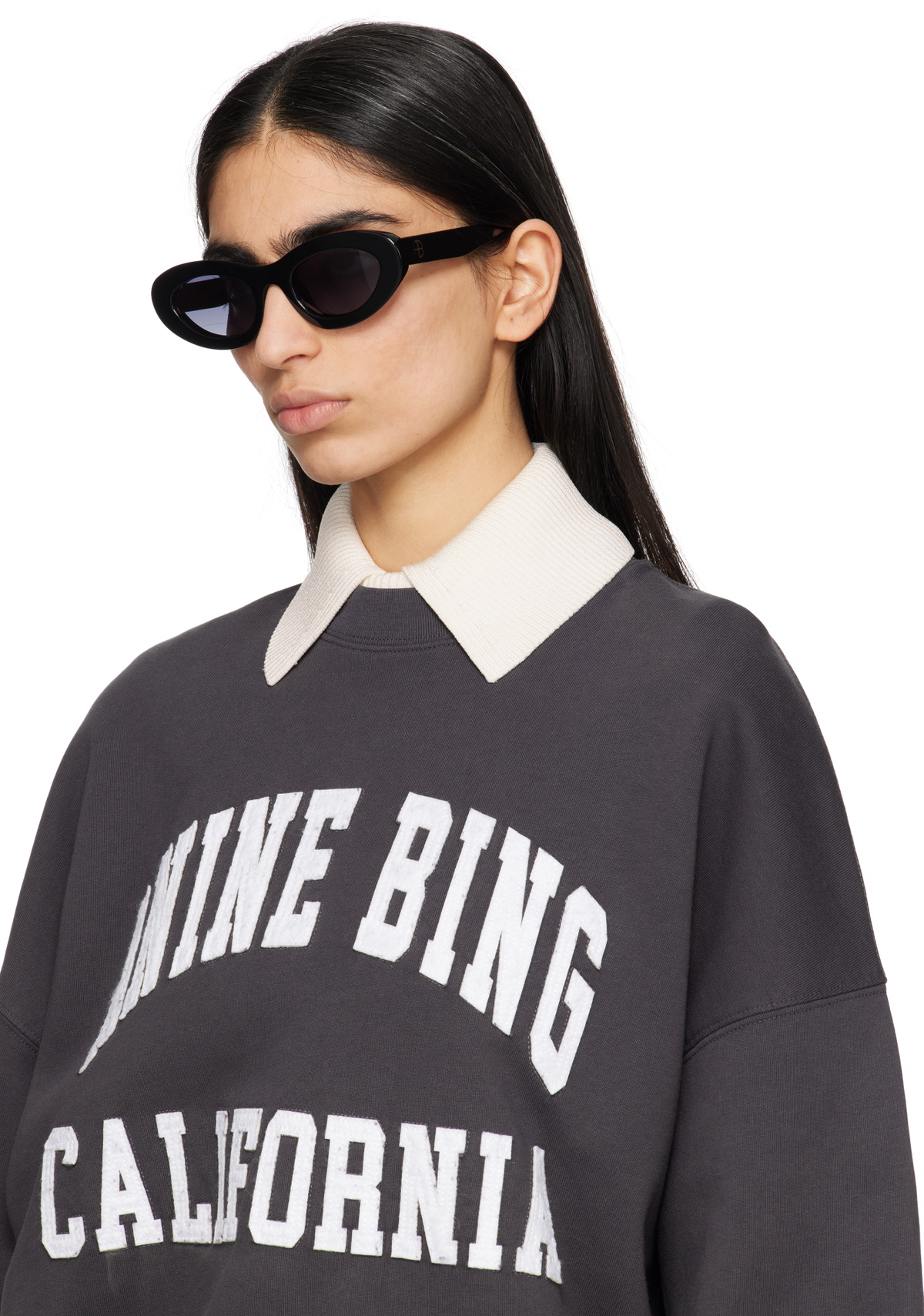 ANINE BING Black Roma Sunglasses