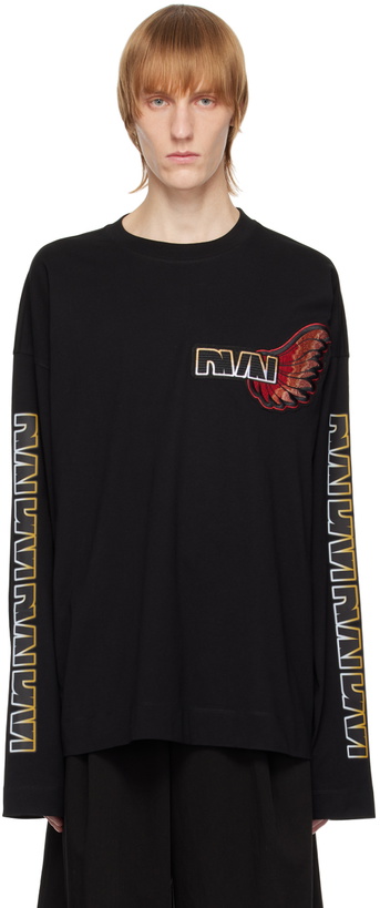 Photo: Dries Van Noten Black Oversized Long Sleeve T-Shirt