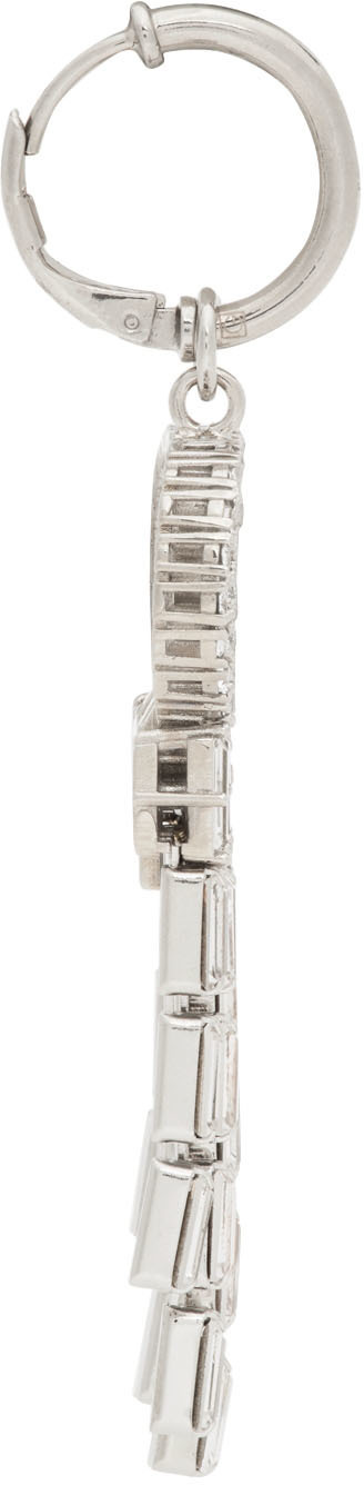 Gucci Silver Interlocking G Crystal Hoop Earrings