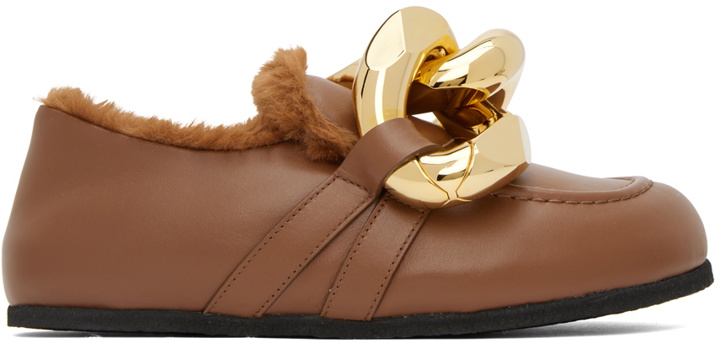 Photo: JW Anderson Brown Shearling Chain Loafers