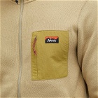 Nanga Men's Polartec Fleece Zip Jacket in Khaki