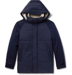 Loro Piana - Storm System Quilted Baby Cashmere and Shell Hooded Jacket - Blue