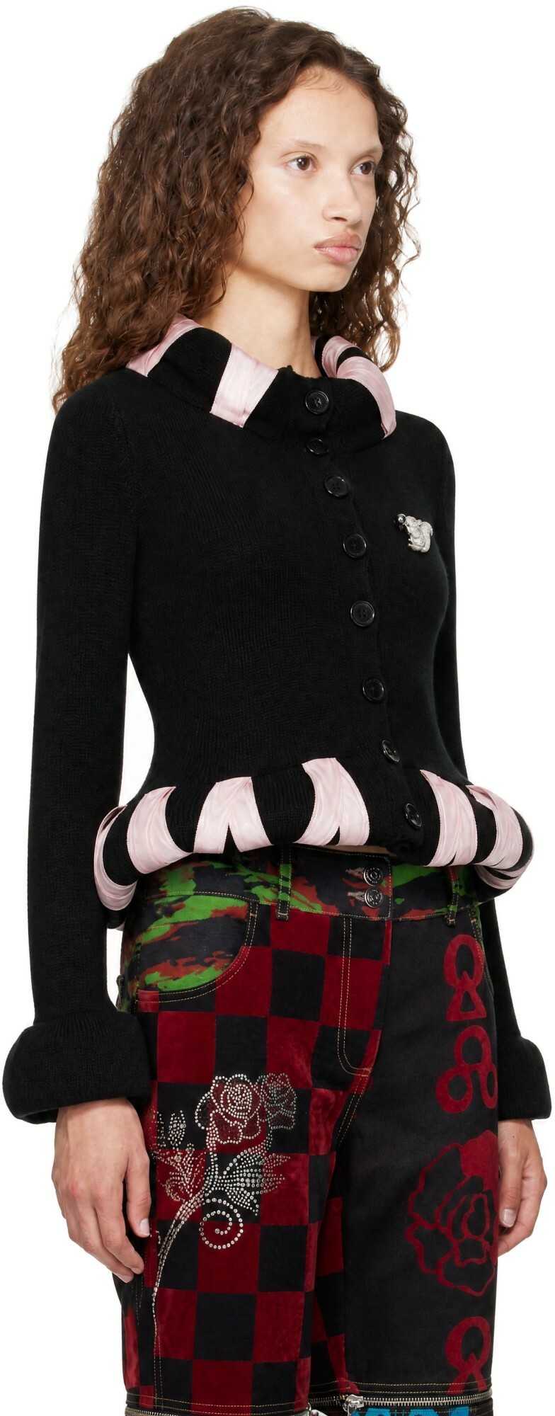 Chopova Lowena Black Cribbage Cross Cardigan