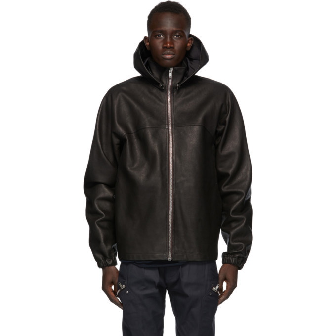 Photo: Rick Owens Black Leather Windbreaker Jacket