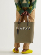 Marni - Tribeca Leather-Trimmed Logo-Print Coated-Paper Tote Bag