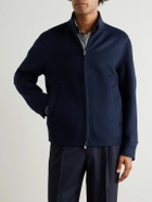 Lardini - Brushed Wool and Cashmere-Blend Bomber Jacket - Blue