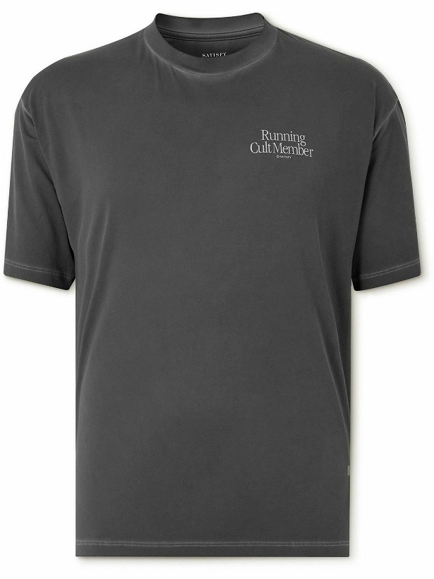 Photo: Satisfy - Printed AuraLite™ Jersey T-Shirt - Gray