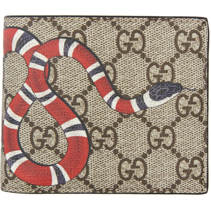 Photo: Gucci Beige Snake GG Wallet 