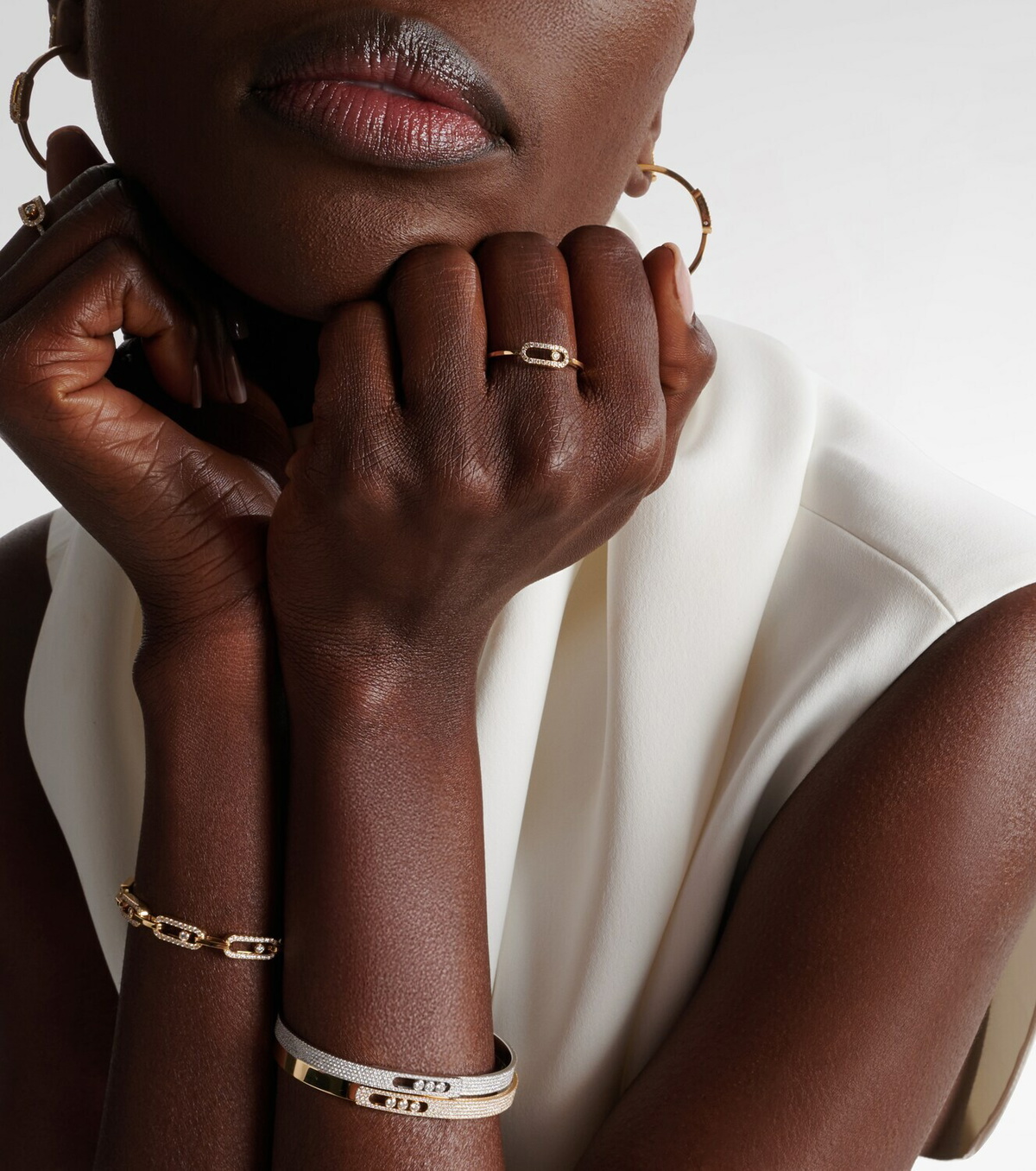 Messika Move Uno 18kt gold ring with diamonds