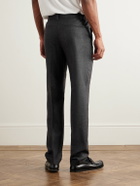 Thom Sweeney - Straight-Leg Pleated Wool-Blend Flannel Trousers - Gray