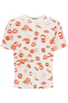 BALMAIN "kiss all over print t White