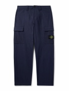 Stone Island - Straight-Leg Cotton-Canvas Cargo Trousers - Blue