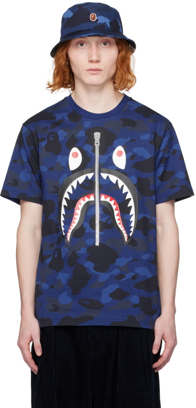 Photo: BAPE Blue Color Camo Shark T-Shirt
