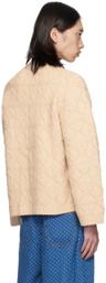 GANNI Beige Wool & Cotton Sweater