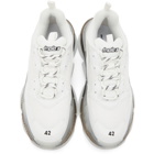 Balenciaga White and Black Clear Sole Triple S Sneakers
