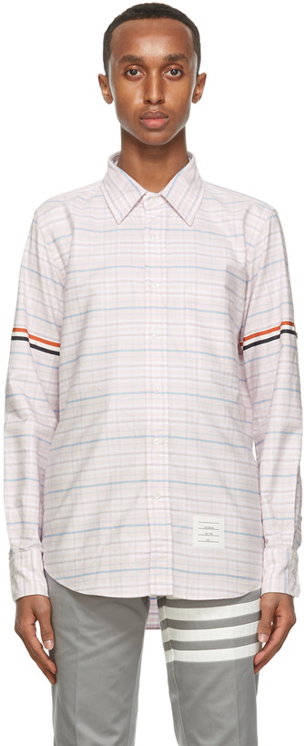 Photo: Thom Browne Pink & Blue Oxford Check Armband Shirt