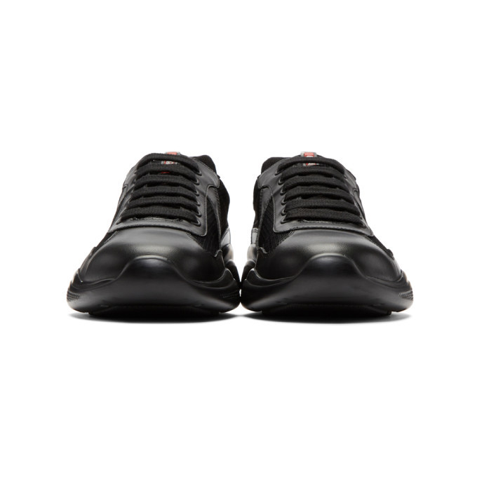 スニーカー Prada Black Leather And Tech Fabric Sneakers Prada Leather & Technical Fabric Sneaker Black – Crep Select