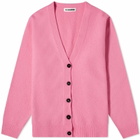 Jil Sander Women's Fine Cotton Cardigan in Electric Pink