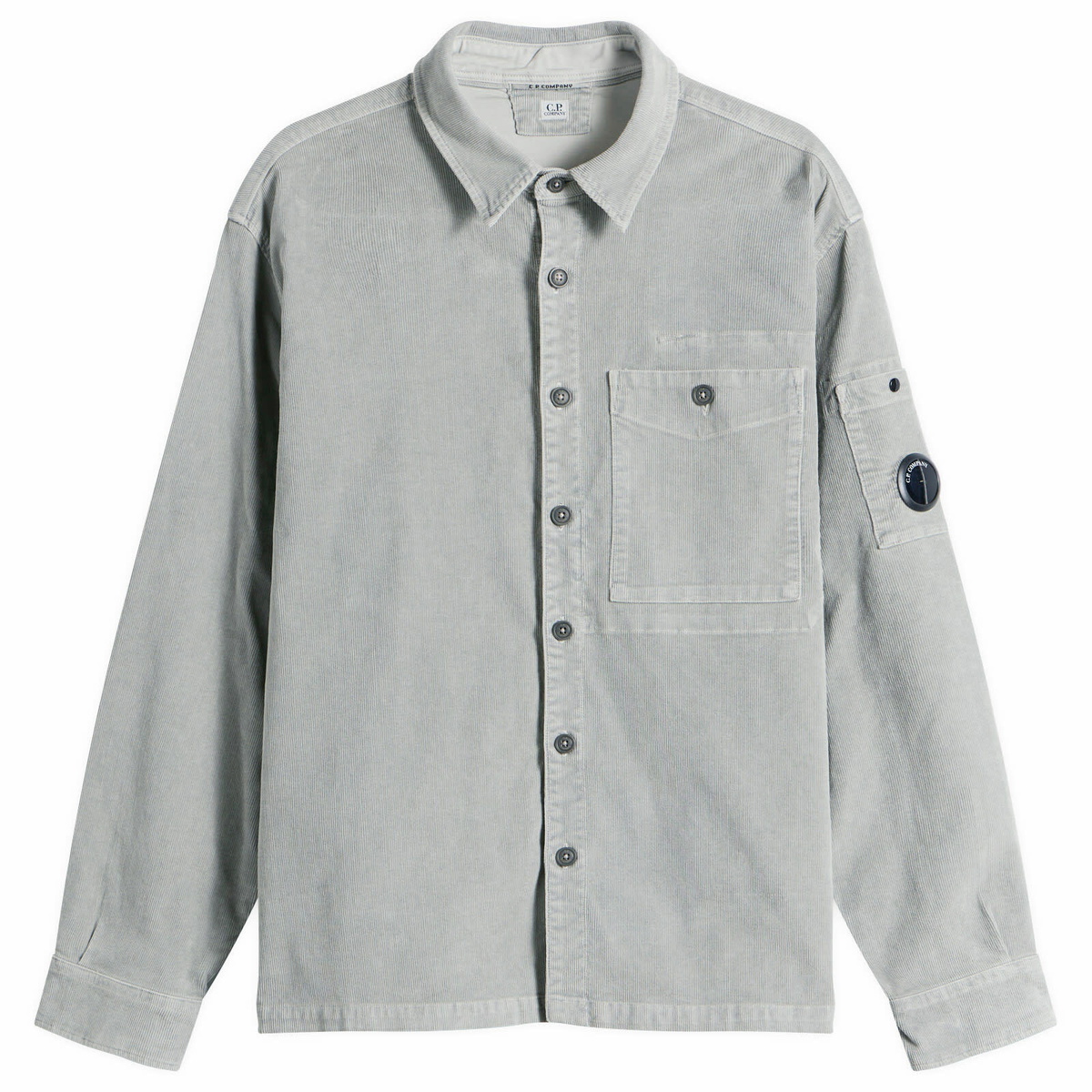 C.P. Company Men's Corduroy Lens Overshirt in Flint Grey